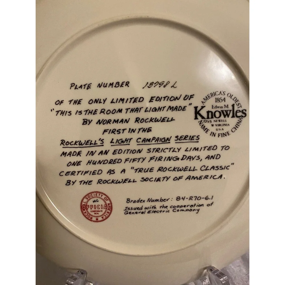 Norman Rockwell Plate # 13798 L 